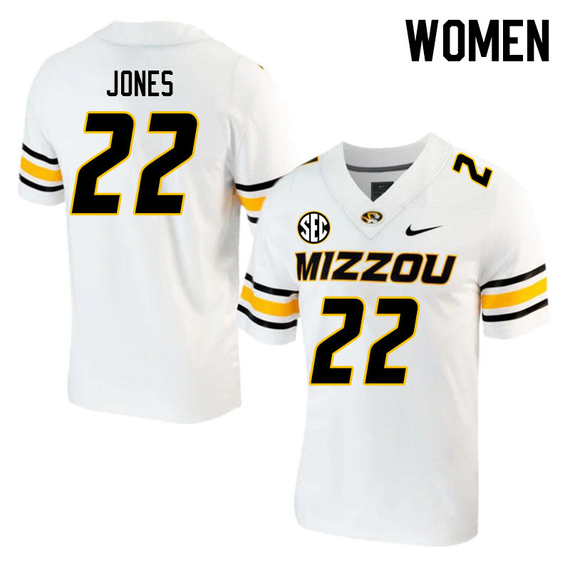Women #22 Tavorus Jones Missouri Tigers College 2023 Football Stitched Jerseys Sale-White - Click Image to Close